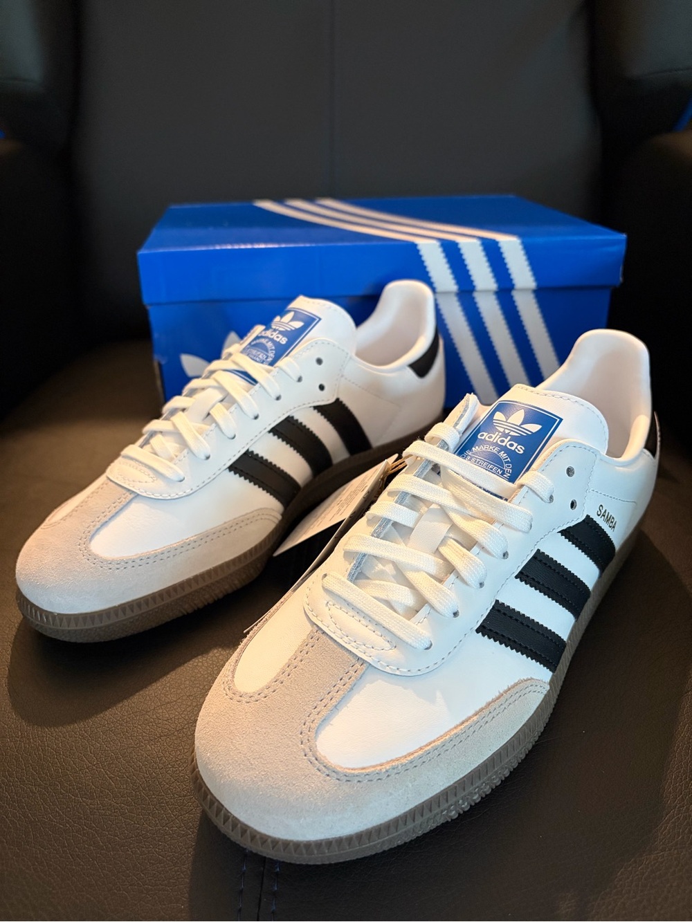 adidas Samba White Black with Gum Sole